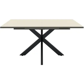 Esstisch "Reno", schwarz feinstruktur, glas kaschmir glanz, schwarz feinstruktur, glas kaschmir glanz, B:160cm H:77cm T:90cm, SET ONE BY MUSTERRING, Tische, Esstisch, Mit Vierkantfuß, wählbaren Gestellen und Plattenfarben