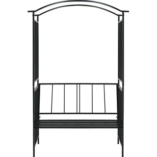 vidaXL Rosenbogen mit Bank Schwarz 128x50x207 cm Eisen - Schwarz