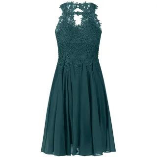 APART Fashion Damen Spitze Cocktailkleid, ärmelloses Partykleid, knielanges Chiffonkleid, Rückenausschnitt, bequemes Abendkleid, Elegantes Hochzeitskleid & Sommerpartykleid