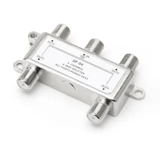 BKSATVerteiler 4fach, 5-2400mh Sat VerstäRker, Sat Splitter UnterstüTzt Dvb-S/S2, Dvb-T/T2, Dvb-C/C2 HDTV und Uhd 4k, Antennenverteiler 4fach für Tv- und Rundfunksatelliten、Ukw、Dc-Durchlass