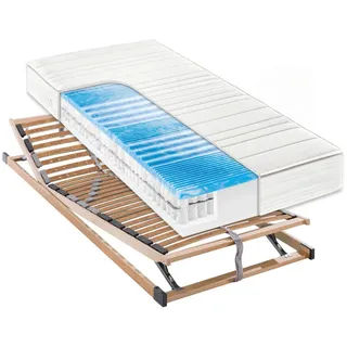 Sleeptex Matratzenset , Holz , 2-teilig , Birke , Schichtholz , H2 , Höhe ca. 20 cm , 100x200 cm , Made in Germany, Oeko-Tex® Standard 100 , Härtegradauswahl, Bezug abnehmbar/waschbar, für verstellbare Lattenroste geeignet, Tragegriffe, atmungsaktiv, schadstoffgeprüft, aktive Schulterzone, alternative Größen erhältlich, Bezug rundum abnehmbar,Federholzleisten verleimt, Mittelgurt, individuelle Liegehärteeinstellung, verstellbar, alternative Größen erhältlich , Schlafzimmer, Matratzensets