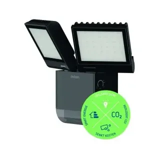 Theben 1020803 LED-Strahler mit Bewegungsmelder, schwarz, 4000 K, 2x900 lm theLeda S17-100 BK