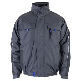 Arbeitsjacke TERRAX WORKWEAR "Piloten", Herren, Gr. 4XL, grau (anthrazit, royal), Obermaterial: 100% Polyester PES., Jacken Arbeitsjacke