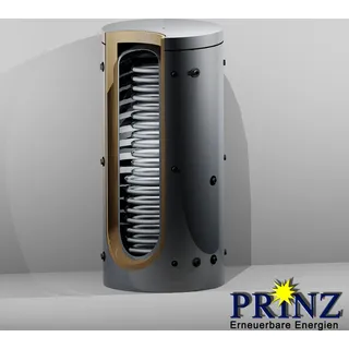 Hygienekombispeicher 1000 Liter mit 1 Wärmetauscher und Isolierung Typ PHS 1000 - Grau