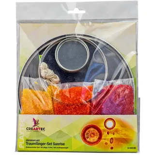 Artidee CREARTEC Colouraplast Traumfänger-Set Sunrise - Bunte Schmelzperlen für leuchtende Traumfänger - mit 3 Farben, Schmelzformen & Schnur - witterungsbeständig - Made in Germany