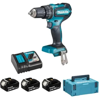 Makita DHP485RF3J Akku-Schlagbohrschrauber inkl. MAKPAC + 3 Akkus 3.0Ah