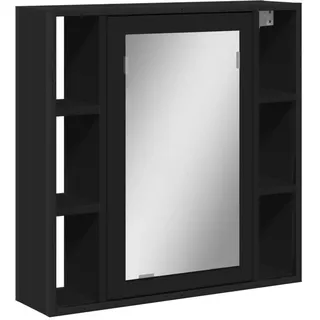 vidaXL Bad-Spiegelschrank Schwarz 60x16x60 cm Holzwerkstoff