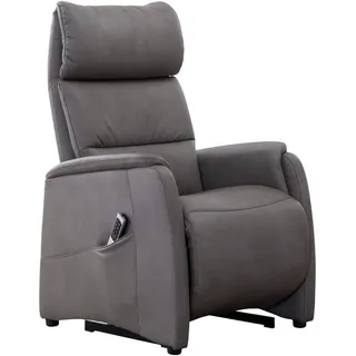 Cantus Fernsehsessel , Grau , Leder , Echtleder , Nappaleder , Uni , 69x109x83 cm , Goldenes M , Lederauswahl, Stoffauswahl, Relaxfunktion , Wohnzimmer, Sessel, Fernsehsessel