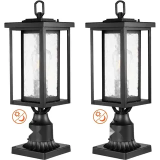 Außenleuchte mit Dämmerungssensor - Wetterbeständige Aluminium-Standleuchte - E27 Wegeleuchte für Gartenbeleuchtung - Außenlampe