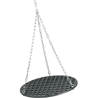 BBQ-Toro Gusseisen Grillrost Ø 54 cm, Grillrost mit Seilaufhängung, bereits eingebrannt, preseasoned - Schwarz