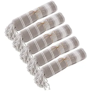 Butlers Hamamtuch (5er Set) Surfside , Grau , Textil , 90x170 cm , Heimtextilien, Badtextilien, Saunatücher