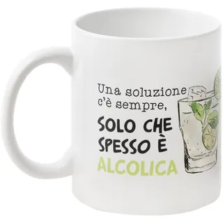 O.P.S. Personalisierte Keramiktasse mit lustigen Sprüchen und ansprechendem Design, geeignet für Backofen, Mikrowelle, Spülmaschine, Fassungsvermögen 350 ml, Format 10 x 8 x 8 cm, alkoholische Lösung