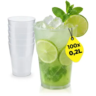 Silverkitchen Plastikbecher 0,2 l Transparent 100 St.