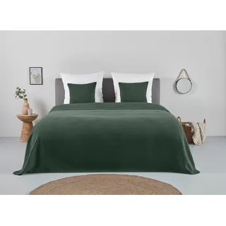 Tagesdecke OTTO HOME "Greta", dunkelgrün, B:140cm L:200cm, Baumwolle, Tagesdecken, Tagesdecke, in Waffelpiqué Optik, viele Farben erhältlich, Decke ab 140 x 200 cm
