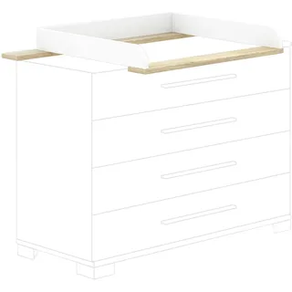 Paidi »YOLANDA in Weiß mit Eiche-Dekor, zur Erweiterung der Kommode« Wickelauflage mit gerundeten Kanten, geprüfte Sicherheit,