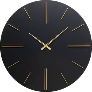 Kare Design Wanduhr Luca, Schwarz/Gold, 70cm Durchmesser, Quarzuhrwerk, Große Uhr, Wanddeko, Küche, Minimalistisches Design, Aluminium, Batterie Nicht inklusive