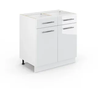 Vicco Waschbeckenunterschrank 80 x 82 cm Weiß Hochglanz