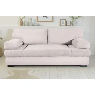 Schlafsofa COLLECTION AB "Tina Breite 200 cm, Liegefl. 146x200 cm", beige, B:200cm H:42cm T:95cm, 100%Polyester, Sofas, Schlafsofa, mit Bettfunktion, Bettkasten & 2 Armlehnenkissen, Bonell-Federkern