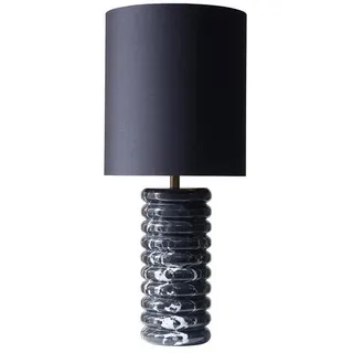 P & B Tischleuchte , Schwarz , Textil , rund , 14x65x14 cm , Lampen & Leuchten, Innenbeleuchtung, Tischlampen, Tischlampen