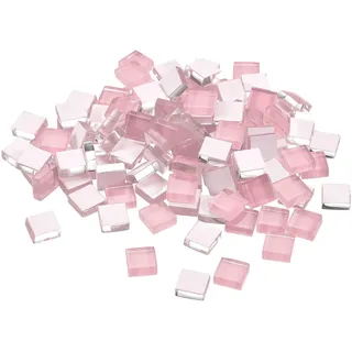 sourcing map 110 Stück Mosaikfliesen Mikroglas Winzige Mini Mosaikfliese DIY Hobbys Handgemachte Kristallfreie Steinhandwerk Material Rosa