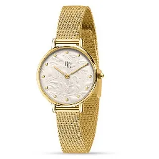 B&g Preppy – Damenuhr Gold Mit Uhrenarmband Aus Jersey (R3853252557)