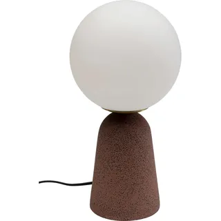 Kare Design Tischlampe Bollie Rot, Beton Sockel, Glas, Skandinavisch, Moderne Tischleuchte, Schreibtischlampe, Büro, Wohnzimmer, Schlafzimmer, Office, keine Leuchtmittel inklusive, 31x16x16 (HxBxT)