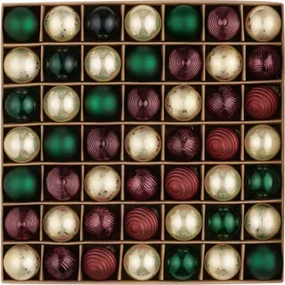 Valery Madelyn Weihnachtskugeln, 49 Stück 3cm Bruchsichere Christbaumkugeln Weihnachtskugel, Christbaumschmuck mit Aufhänger(Rot Grün Gold)