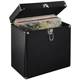 Hama LP-Koffer 50, Alu-Look Schwarz