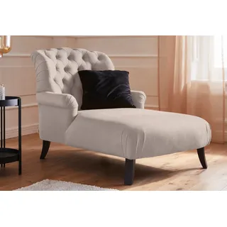 Home Affaire Lounge-Sessel Amiens Polyester 93 x 94 x 144 cm Beige mit wunderschöner Knopfheftung im Rücken