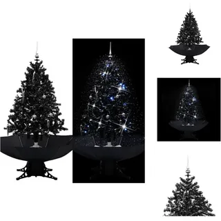 vidaXL Schneiender Weihnachtsbaum mit Schirmfuß Schwarz 140 cm PVC - Weihnachtsbäume - Schwarz