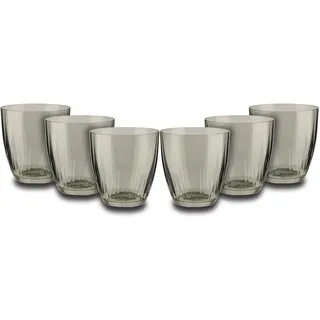 Peill+Putzler Germany 6er-Set Becher rauchgrün, 260ml Volumen, für Zuhause | aus hochwertigem Kristallglas, sehr pflegeleicht da spülmaschinengeeignet, Glanzstücke für jede Gelegenheit