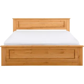 OTTO home »Madrid, Landhausstil, hohe Belastbarkeit", beige (gelaugt geölt), B:153cm L:208cm, Betten, Massivholzbett, mit Rollrost, aus massivem Kiefernholz, Kassettenoptik,
