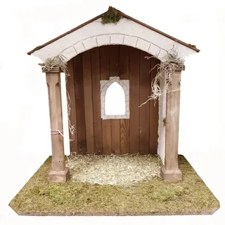 Alfred Kolbe Krippe »Krippenstall für 25 cm Figuren, Weihnachtsdeko« Echtholz, braun