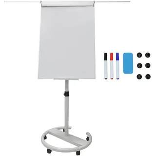 Relaxdays Flipchart Whiteboard , Weiß , Metall , 70x200x65 cm , Bilder & Rahmen, Pinnwände & Magnettafeln