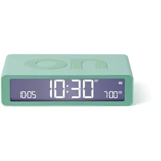 Lexon Flip Classic Digitaler Wecker mit umkehrbaren EIN/Aus-Seiten, wiederaufladbare Nachttischuhr mit LCD-Display, Berührungssensor für Schlummer- und Lichtfunktion – Mint