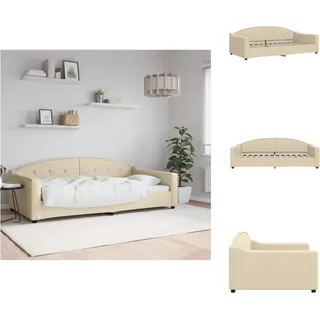 vidaXL Tagesbett Creme 100x200 cm Stoff - Betten & Bettgestelle - Creme