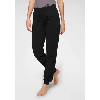 Yogahose OCEAN SPORTSWEAR "Soulwear - Yoga & Relax Pants - Loose Fit", Damen, Gr. 40, N-Gr, schwarz, Obermaterial: 56% Baumwolle, 38% Viskose, 6% Elasthan, bequem lang, Hosen Yogahose, Seitliche Eingrifftaschen und Bündchen für bequemen Sitz, Topseller