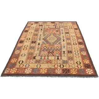 morgenland Wollteppich »Kelim - Oriental - 204 x 130 cm - mehrfarbig«, rechteckig, 4 mm Höhe, Wohnzimmer, Einzelstück, bunt