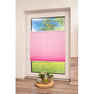 Plissee K-HOME "Klemmfix Pisa" Gr. 7, pink, B:100cm H:130cm, Obermaterial: 100% Polyester, Plissees, Plissee, Crushed-Optik