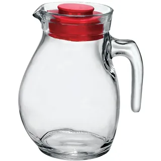 Zubehör für Küche Krug/Karaffe aus Glas 144 cl mit Deckel in rot