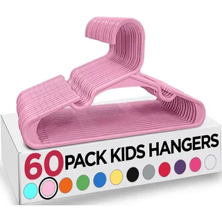 Utopia Home Packung mit 60 Kinderkleiderbügeln - 11,5“ Baby- und Kinderkleiderbügel aus Kunststoff für den Kleiderschrank, ideal für den täglichen Gebrauch, Babyrosa