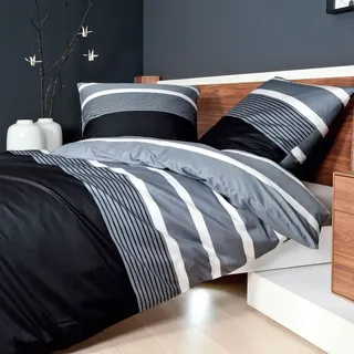 JANINE Davos 65030 silber/schwarz 135 x 200 cm + 80 x 80 cm