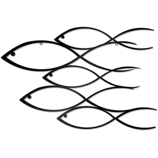 Nautische MetallWandkunst Schule der Fische Wandkunst Moderne Metall Kunst Arbeit Dekorative Metall Fisch Dekor Nautischer Stil Wanddekoration für Innen Außen Zuhause Schlafzimmer Büro Fenster Wand