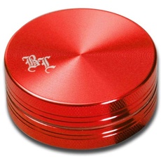 Black Leaf Diamond Aluminium-Grinder 2-teilig Ø 40/37mm | hochwertiger Aluminium beschichteter Crusher | Premium Grinder mit Diamantschliff Zähnen | rot