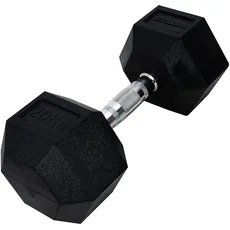 Ab. Hexagonal Dumbbell of 20kg (44LB) Includes 1 * 20Kg (44LB) Black Material : Iron with Rubber Coat Exercise, Fitness and Strength Training Weights at Home/Gym for Women and Men