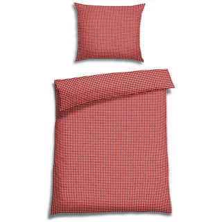 Florella Bettwäsche , Rot, Weiß , Textil , Karo , 140x200 cm , Oeko-Tex® Standard 100, Oeko-Tex® Made IN Green , bügelfrei, pflegeleicht, atmungsaktiv, hautfreundlich, schadstoffgeprüft , Heimtextilien, Bettwäsche & Leintücher, Bettwäsche, Seersucker-Bettwäsche