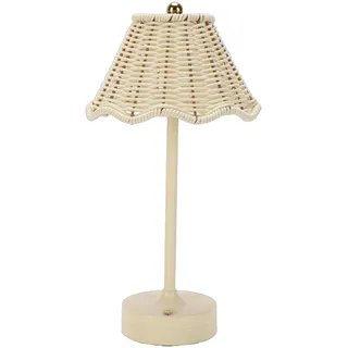 Asixxsix Rattan-Tischlampe, 3 Helligkeitsstufen, Touch-Control-LED-Tischlampe, 1200-mAh-Akku, USB-Typ-C-betrieben, 3000–6500K Einstellbare Farbtemperatur, für Schlafzimmer, Wohnzimmer, (WHITE)