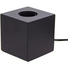 Cube table lamp in black metal, E27 base compatible, IP20, 60W max wattage
