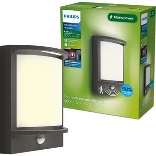 Philips Außenwandleuchte Aluminium 22,7 cm inkl. Bewegungsmelder grau
