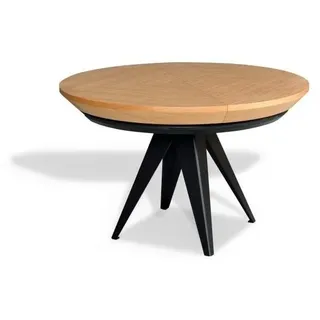Masseno Ausziehbar Esstisch GLOBO 130 - 230 cm x 130 cm Rund Tisch für Wohnzimmer, Küche, Eichefarben - Braun
